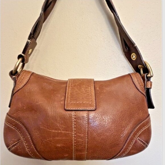 Vintage Coach 10317 Soho Buckle Braided Leather Mini Shoulder Bag Brown - Picture 2 of 16